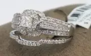 Clearance 14k White Gold Princess Diamond Wedding Engagement Promise Ring Band