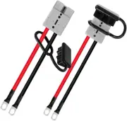 KUGONT 2Pcs 50 Amp Anderson Style Plug,40Cm 8AWG Cable Connector Battery Cabl...