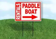 PADDLE BOAT BOLD RIGHT arrow RED 18inx24in Yard Road Sign w/ Stand