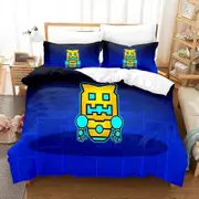 v556 Bed Sheets Game Geometry Dash Bedding Set,Duvet Cover Comforter Bed Set Quilt Cover Pillowcase,King Queen Twin Size Boys Girls Adults 3-Piece Bed