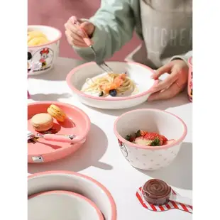 TINYHOME迪士尼米妮卡通餐具家用兒童吃飯碗面碗菜盤子陶瓷碗盤碟