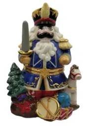 CIB Handpainted Porcelain NUTCRACKER Hinged Keepsake Decorative Box NOS SEALED