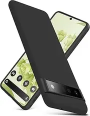 YSLBWLE Compatible with Google Pixel 6 Pro Case, Thin Liquid Silicone Case,Shockproof,Slim Thin Phone Case for Google Pixel 6 Pro, Full Body Screen Camera Protective Cover-Black 4-Pixel 6P-01