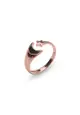 MILLENNE Match The Stars Cresent Moon and Star Rose Gold Adjustable Ring with 925 Sterling Silver