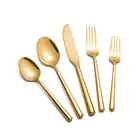 Gold Silverware Set Flatware Set Stainless Steel Cutlery Set 60 Pieces Thick ...