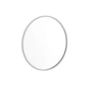 Emma and Oliver 24" Round Wall Mounted Mirror with Silver Iron Frame,