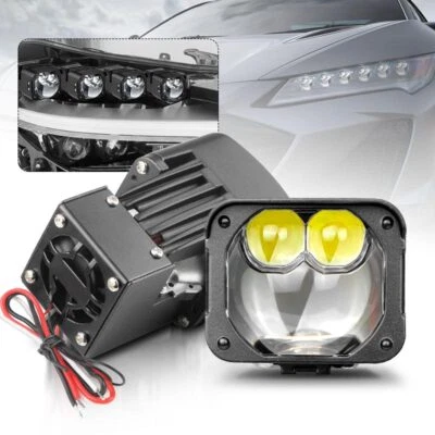 2pcs 2'' Bi-LED Projector Lens Mini Headlights Hi/Lo Beam 80000LM Car Retrofit