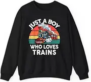 [X.Style] Just A Boy Who Loves Trains- Lover Toddler ds038 Sweater Black S