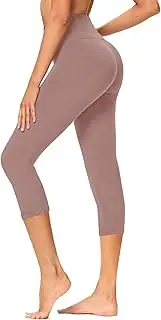 [Gayhay] High Waisted Capri Leggings for Women - Soft Slim Tummy Control - Exercise Pants for Running Cycling Yoga Workout