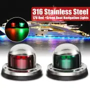 Pair Marine Boat Yacht Pontoon 12V Stainless Steel LED Bow Navigation Lights