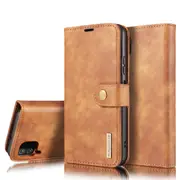 DG.Ming Samsung Galaxy A12 Detachable Classic Wallet Case Cover A125 [Brown]