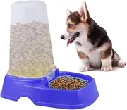 JUMPLAWN Automatic Pet Feeder Dispenser for Dogs Cats Dark Blue Premium Convenient for Busy Pet Parents for Single Multiple Pet Households Reduces Dust Pollution