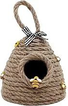 Handmade Beehive Ornaments - Hand Woven Bee Hive Decorations,Rustic Honey Bee Figurine, Tiered Tray Decorations for Kitchen Porch Home Shelves Themed Party Farmhouses