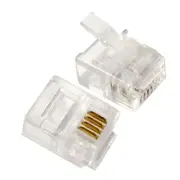 4 Pcs 6P4C 4 Pin RJ11 Telephone Jack Connector Clear