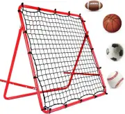 Foldable Football Training Rebounder Net with Thickened Tube 40×40 inch, Red