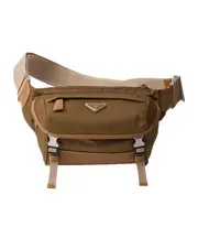 Prada Re-Nylon Triangle-Logo Shoulder Bag One size light brown