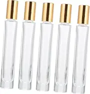 MUSISALY Set of 5 Glass Perfume Roller Bottles Essential Oil Storage Portable Travel Size