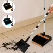 Broom and Dustpan Set with Adjustable Handle 180° Rotating Sweeping Brush Gohfd