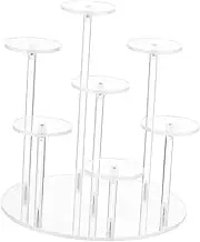 Generic Round,Acrylic Products Display Riser Stand,Mini Rings Display Stand,7 Layer Cupcake Stand Display Rack for Bracelets Rocks, Transparent