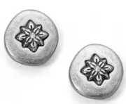 NWT Brighton ART & SOUL LOTUS Silver Crystal Mini Post Earrings MSRP $28