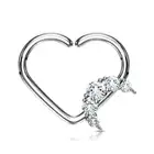 Piercing Ear Cartilage Daith Ring Heart Plated Platinum Moon