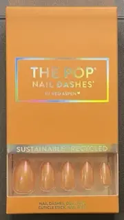 Red Aspen Press On Nails, Medium Almond, Peach Rings, Patrice
