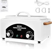 GGAIFbp Sterilizer for Nail Tools 1.5L 110V 300W High Temperature Metal Clean Box with Adjustable Timer Temperature Sterilizer Cabinet for Manicure SPA Salon Metal Hairdressing Tool Equipment(white)
