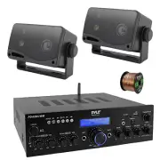 Pyle PDA8BUWM 2-Channel Home Audio Bluetooth Receiver, 2x 3.5" 200W Speaker,Wire