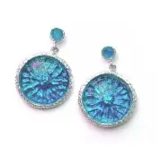 MICHAEL VINCENT MICHAUD BLUE COLORED STUD EARRINGS 1273