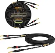 [WORLDS BEST CABLES] 10 Foot WBC-GOLD-LOCAP-SPKR-12 AWG - Low-Capacitance - Low-Inductance - High Purity OFC - Audiophile HiFi Speaker Cable Pair with Eminence Gold Banana Plugs