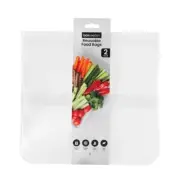 2pc Box Sweden Clear Reusable 2D 3L Food Storage Bags Zip Seal Lock Container