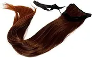 Prettyland 4T30 Static-Free Long Hair Straight Ponytail One-Piece Clip-in Hairpiece Extensions Brown Highlighted 60 cm