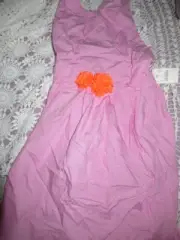 nwt Crewcuts pink with orange florette dress girls 14 free ship USA