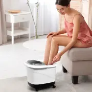 CostwayMultifunctional Electric Foot Baths Machine with Motorized Shiatsu Massage Balls-Grey