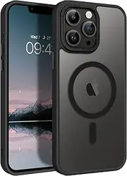 [YINLAI] for iPhone 13 Pro Max Case, [Compatible with MagSafe] Skin-Friendly Touch Magnetic Slim Shockproof Protective Phone Cases for iPhone 13 Pro Max 6.7" Translucent Matte Black