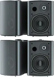 STUDIOFINIX 5.25 Inches 600 Watts Indoor- Outdoor Patio Outdoor Spreaker Compatable with Bluetooth Superior Stereo Dome Tweeter All Weather Wired Wall Mount System (4 Speakers)