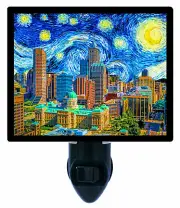 Vincent Van Gogh Decorative Photo Night Light, Indianapolis Starry Night