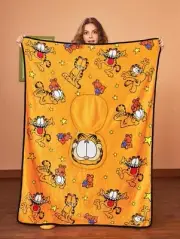 New 55” X 37” GARFIELD The Cat POOKIE Fleece Throw Blanket PILLOW 80’s Cartoon