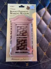 HouseWorks 1:12 scale dollhouse Bonnett Pediment Working Window