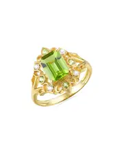 14K 1.86 ct. tw. Diamond & Peridot Cocktail Ring