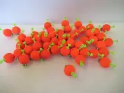 50 1" FISHING BOBBERS Small Round Floats Weighted Foam Snap on Float Choice