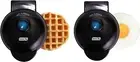 DASH Mini Maker Waffle + Griddle, 2-Pack Griddle + 2 pack, Black