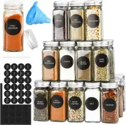 DkOvn 12/24/36/48pcs Glass Spice Jars, 4oz Empty Jars with Metal clear