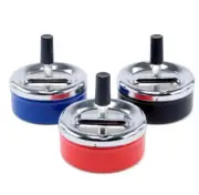 Spinning Ashtray Metal Push Down Rotating Cigarette Butts Ash Tray