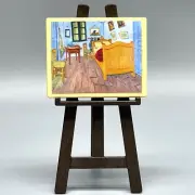 Playmobil The Bedroom Painting by Vincent Van Gogh Frame Canvas Brown Easel NEW