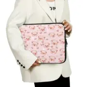 Pink Cute Little Pigs And Hearts 10-17" Laptop Bag Sleeve Case Cover Notebook