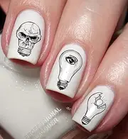 Bulb Skull Nail Art Decal Sticker