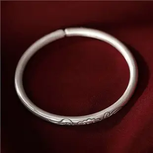 Solid 999 Pure Silver Ethnic Fine Jewelry Thai Silver Totem Vintage Bangle