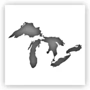 Great Lakes Superior Michigan Wisconsin Stencil - Choose a Size - Laser-Cut