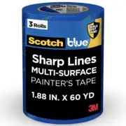 ScotchBlue Sharp Lines Painter's Tape 2093-48TC3, 1.88 in x 60 yd (48 mm x 54.8